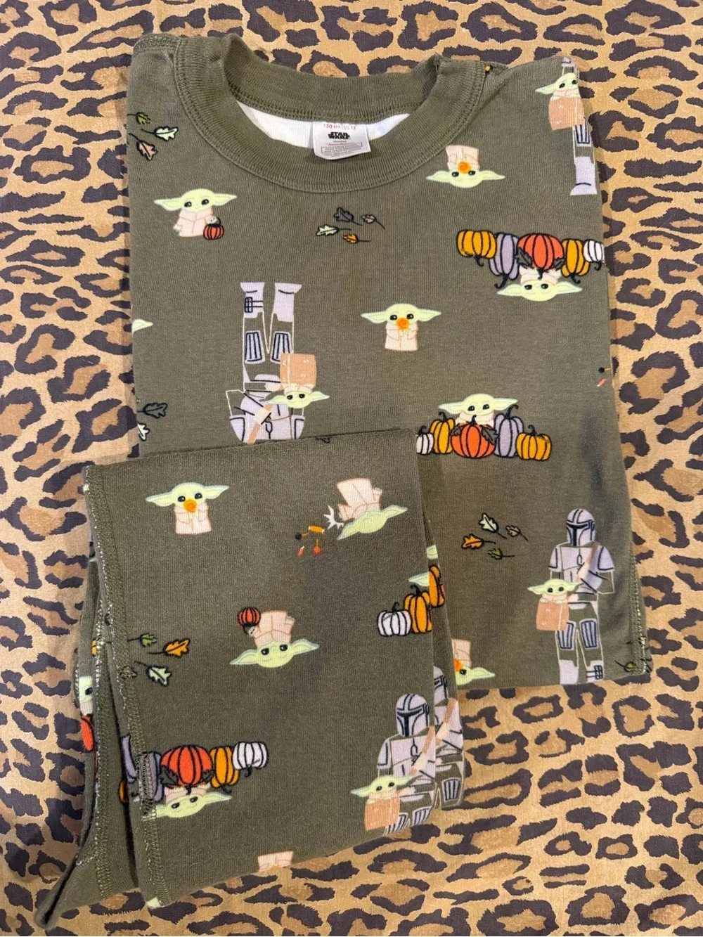 Hanna Andersson Star Wars Baby Yoda Halloween Kids Pajama Long Johns Size 12 150